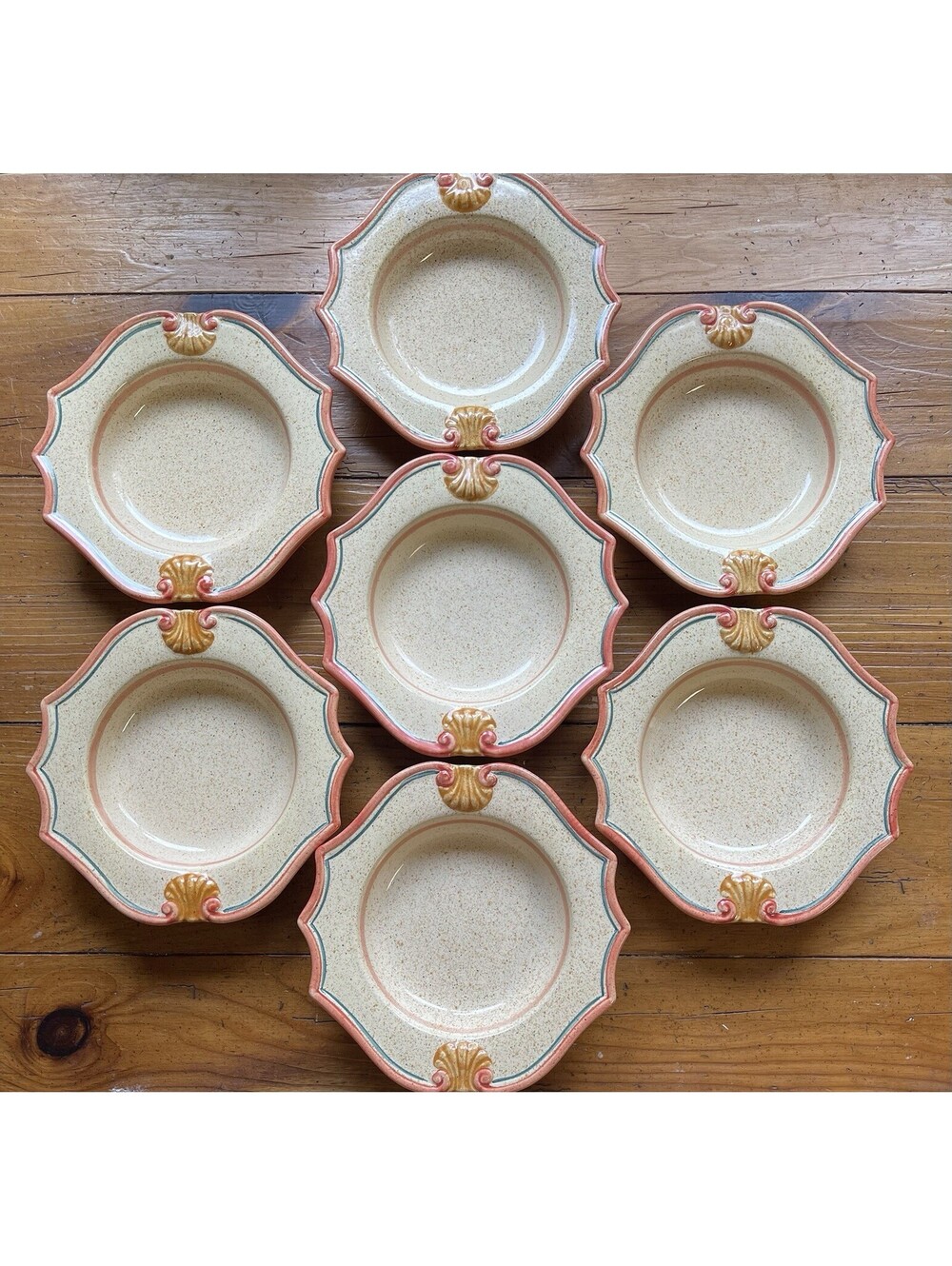 Horchow Medici Soup Bowls Neiman Marcus 9.5" Hand Painted in Italy Set Of 7